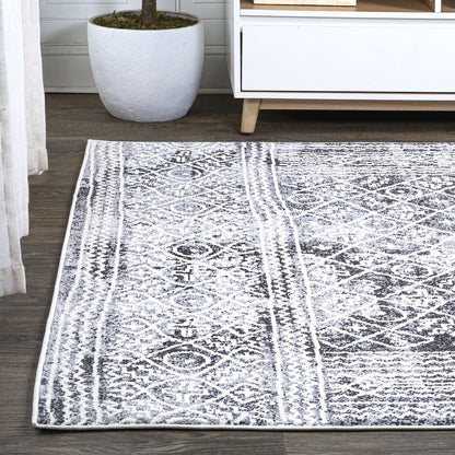Iften Moroccan Geometric Distressed Area Rug