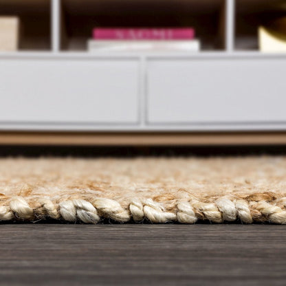 Hira Hand Woven Diamond Chunky Jute Area Rug