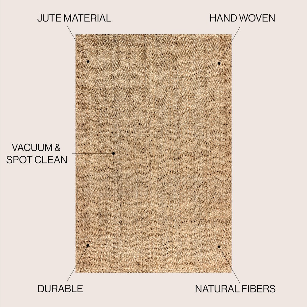 Espina Hand Woven Herringbone Chunky Jute Area Rug