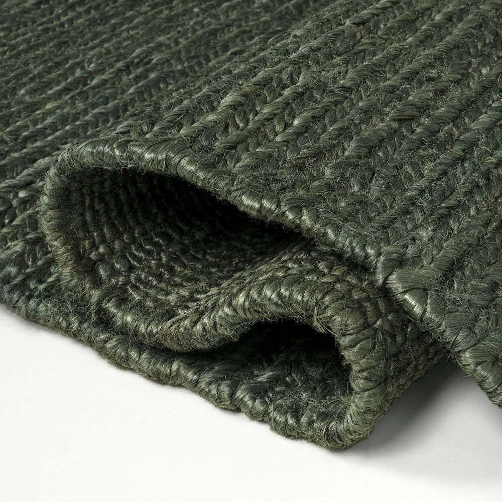 Griffin Rustic Farmhouse Woven Jute Solid Green 4 ft. x 6 ft. Area Rug
