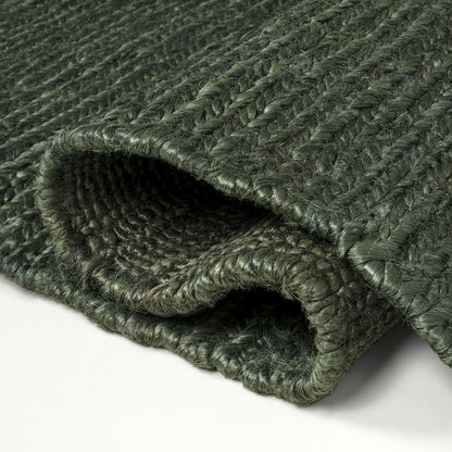 Griffin Rustic Farmhouse Woven Jute Solid Green 4 ft. x 6 ft. Area Rug