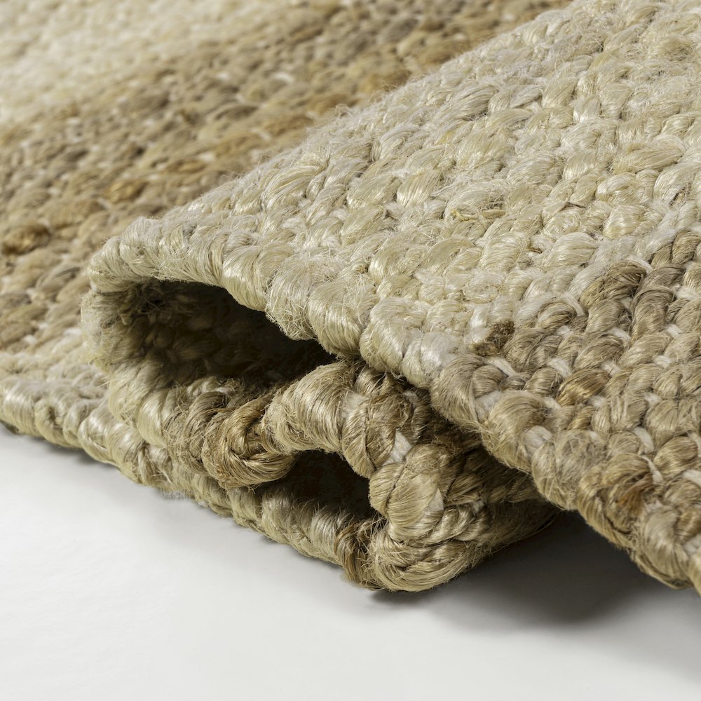 Jayden Rustic Farmhouse Woven Jute Stripe Natural/Bleach 3 ft. x 5 ft. Area Rug