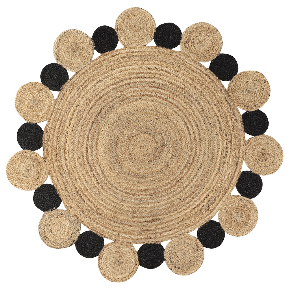 Ayana Two Tone Jute Hippy Circle Area Rug