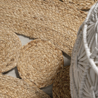 Daisy Hippy Jute Medallion Circle Area Rug