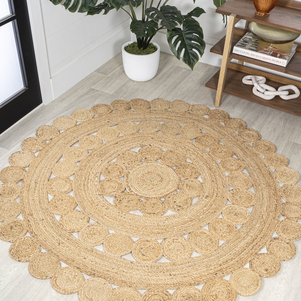 Daisy Hippy Jute Medallion Circle Area Rug