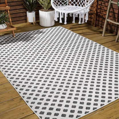 Rabat High-Low Pile Mini Diamond Trellis Area Rug