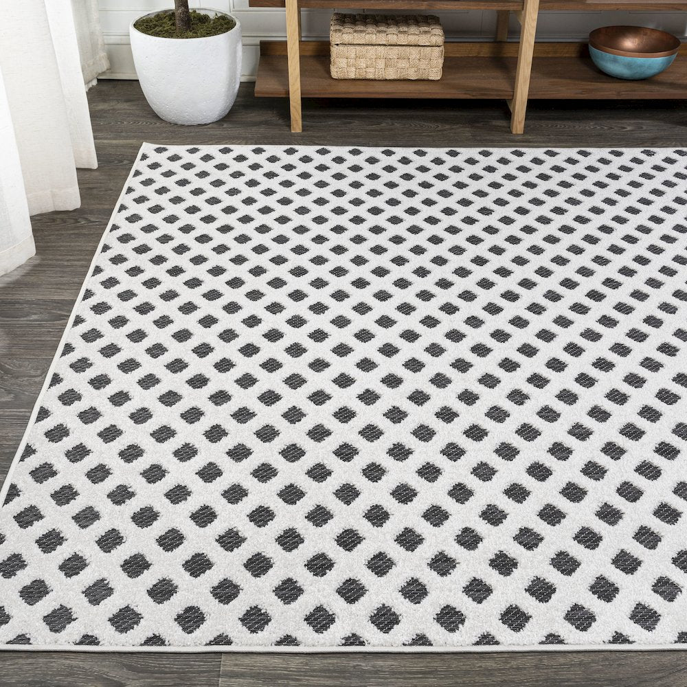 Rabat High-Low Pile Mini Diamond Trellis Area Rug