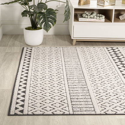 Ormond High-Low Modern Trellis Geometric Area Rug
