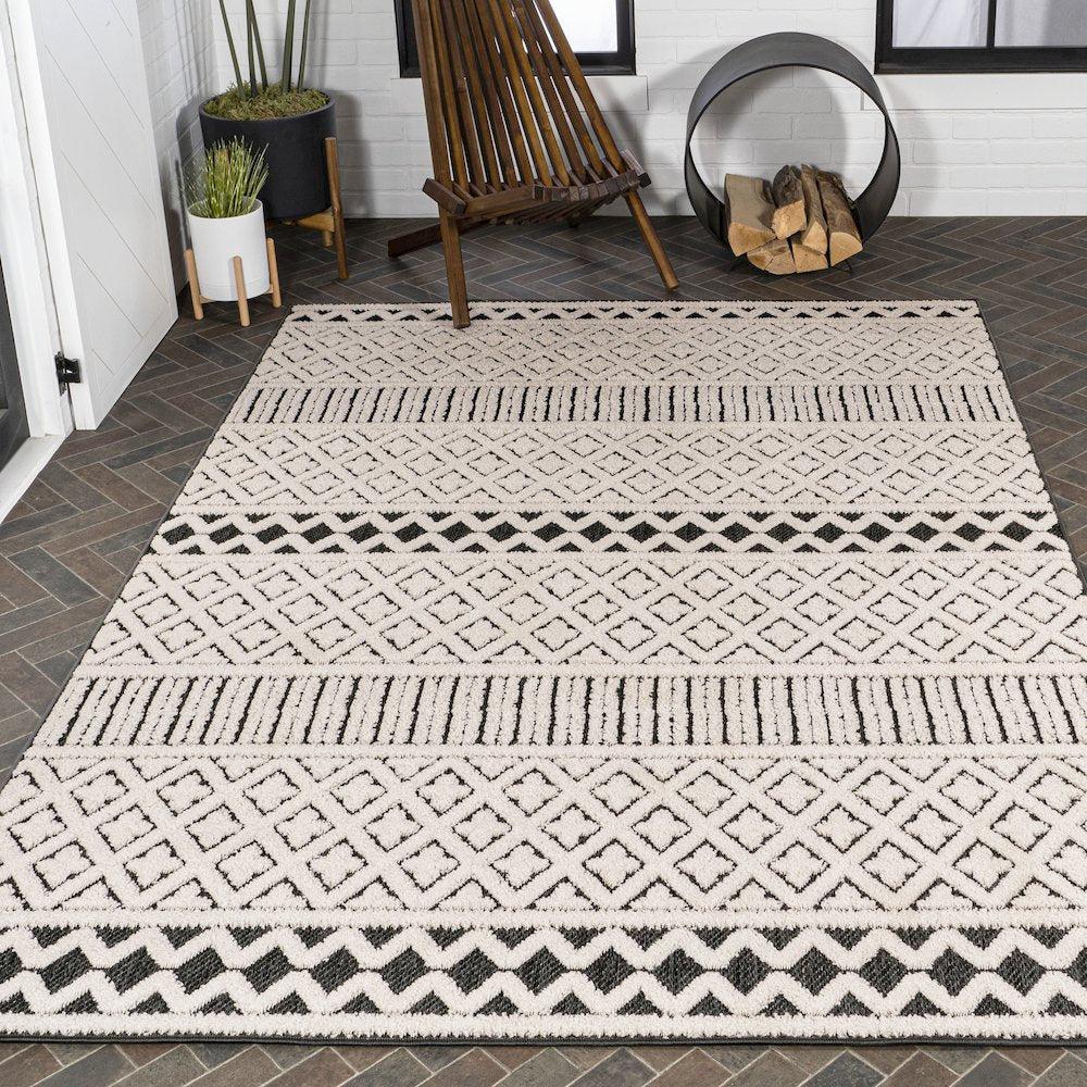 Ormond High-Low Modern Trellis Geometric Area Rug