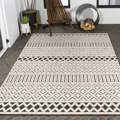 Ormond High-Low Modern Trellis Geometric Area Rug