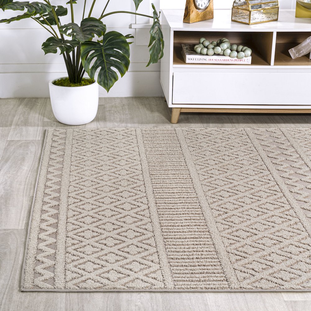 Ormond High-Low Modern Trellis Geometric Area Rug