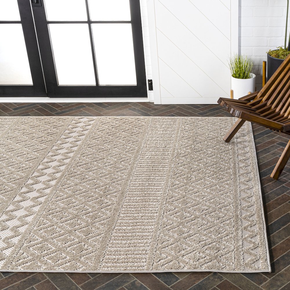 Ormond High-Low Modern Trellis Geometric Area Rug
