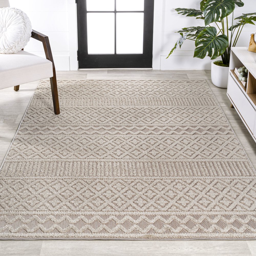 Ormond High-Low Modern Trellis Geometric Area Rug