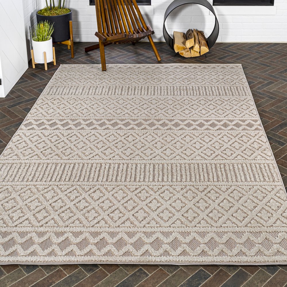 Ormond High-Low Modern Trellis Geometric Area Rug