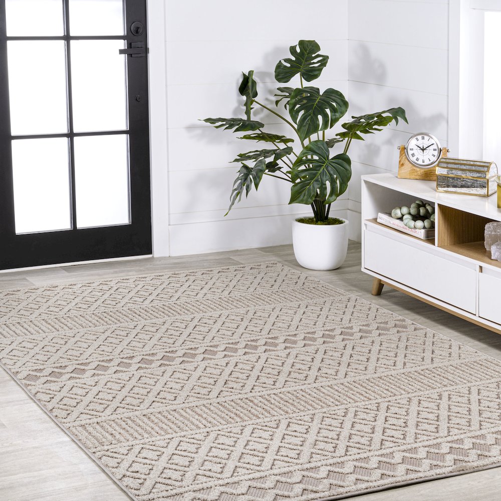 Ormond High-Low Modern Trellis Geometric Area Rug