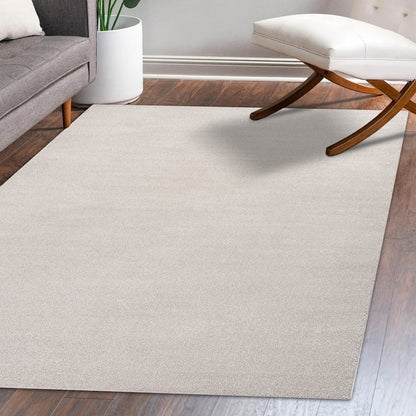 Haze Solid Low Pile Area Rug Ivory