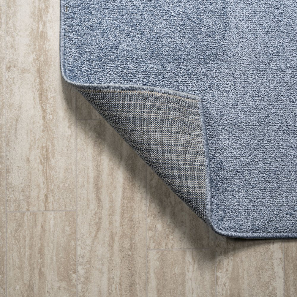 Haze Solid Low Pile Area Rug Classic Blue