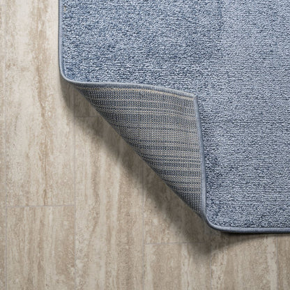 Haze Solid Low Pile Area Rug Classic Blue