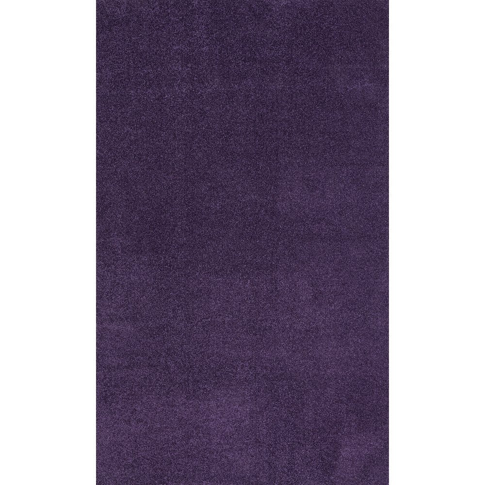 Haze Solid Low Pile Area Rug Purple