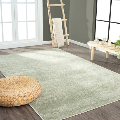Haze Solid Low Pile Area Rug Green