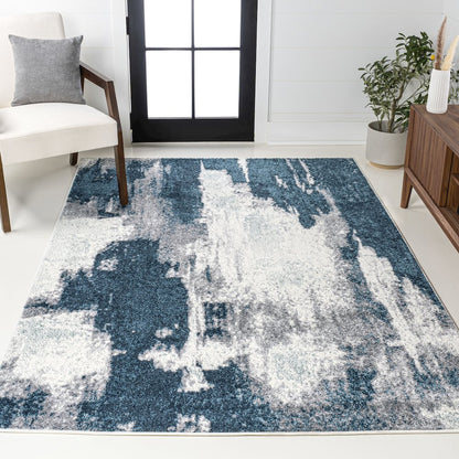Zoe Contemporary Bohemian Abstract Marble Area Rug