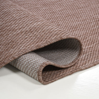 Miles Modern Minimalist Radius Corner SolidIndoor/Outdoor Shaped  Rug