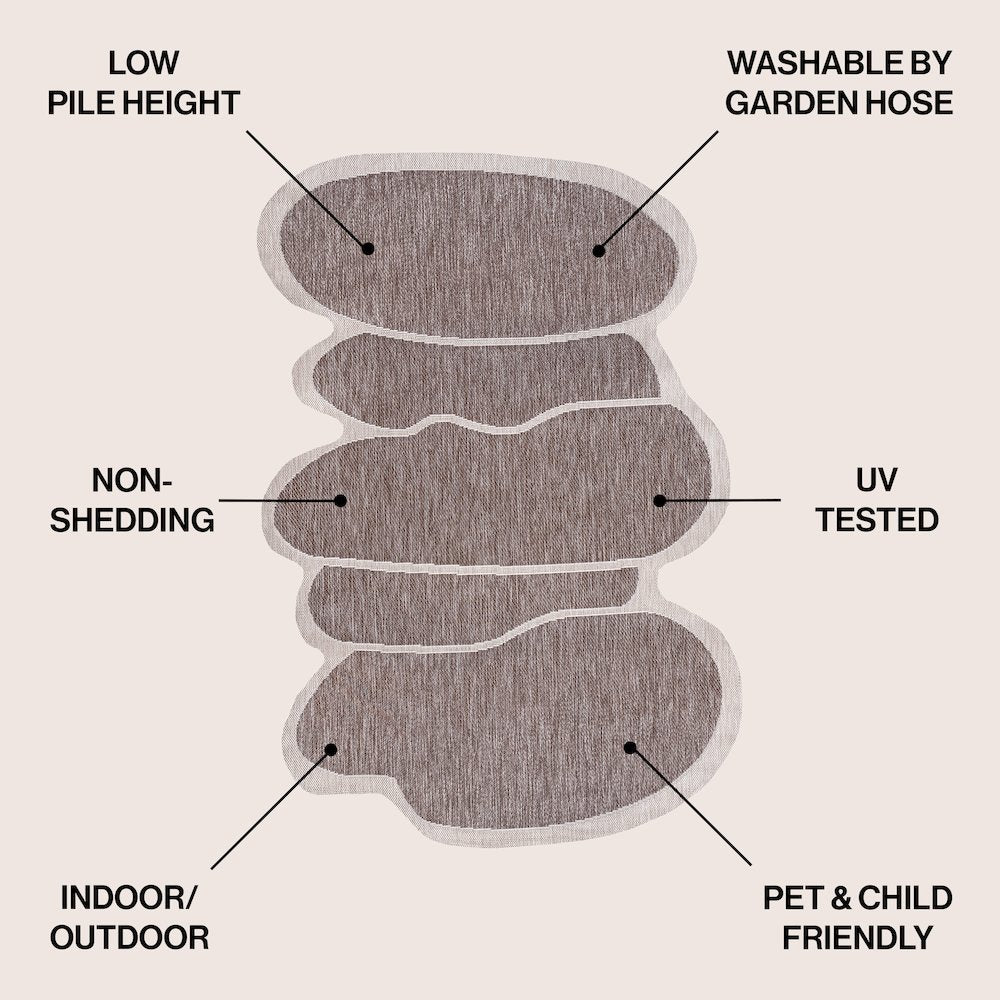 Jasper Modern Rustic Abstract LightIndoor/Outdoor Shaped  Rug