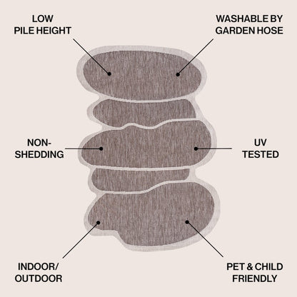 Jasper Modern Rustic Abstract LightIndoor/Outdoor Shaped  Rug