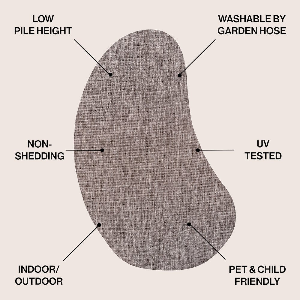 Evan Modern Rustic Organic CurveIndoor/Outdoor Shaped  Rug