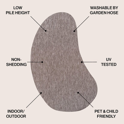 Evan Modern Rustic Organic CurveIndoor/Outdoor Shaped  Rug