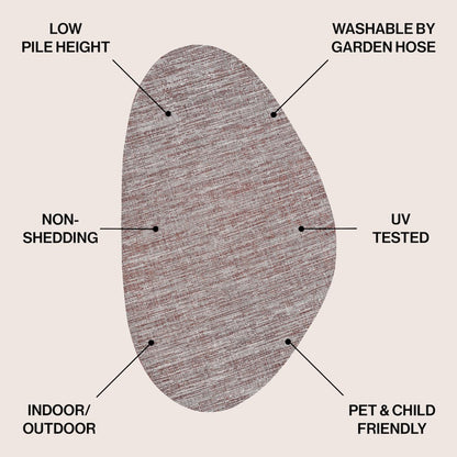 Callan Modern Rustic Abstract Beige   Indoor/Outdoor Shaped  Rug