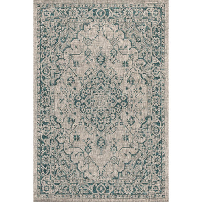 Rozetta Boho Medallion Textured Weave Indoor/Outdoor Area Rug