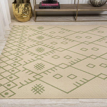 Boho Moroccan Indoor/Outdoor Area Rug