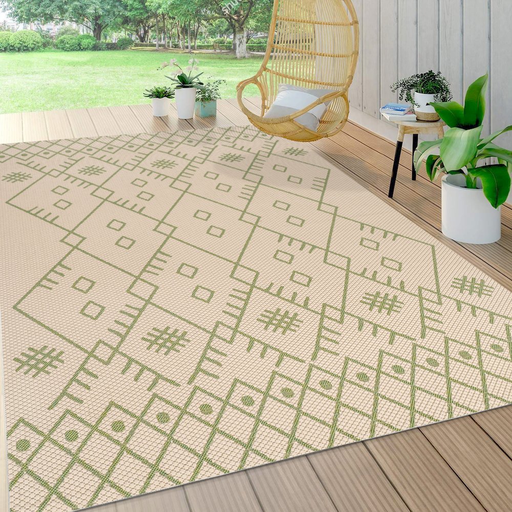 Boho Moroccan Indoor/Outdoor Area Rug