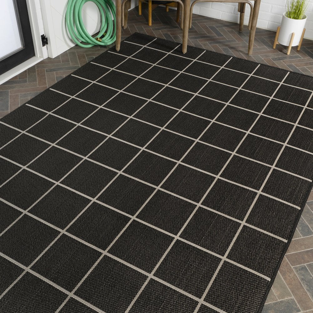 Grid Modern Squares Indoor/Outdoor Area Rug