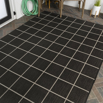 Grid Modern Squares Indoor/Outdoor Area Rug