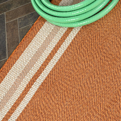 James Modern Border Stripe Indoor/Outdoor Area Rug