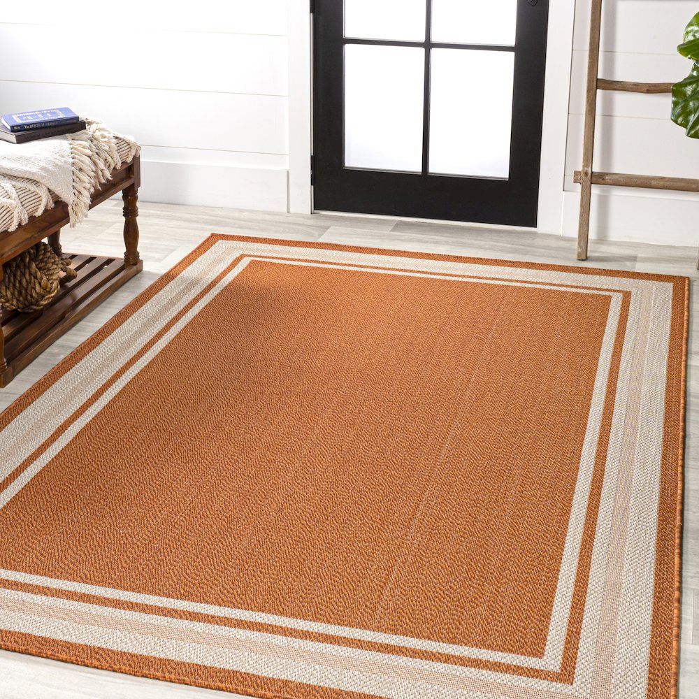 James Modern Border Stripe Indoor/Outdoor Area Rug