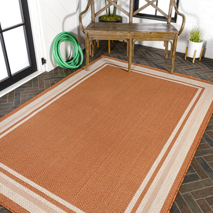 James Modern Border Stripe Indoor/Outdoor Area Rug