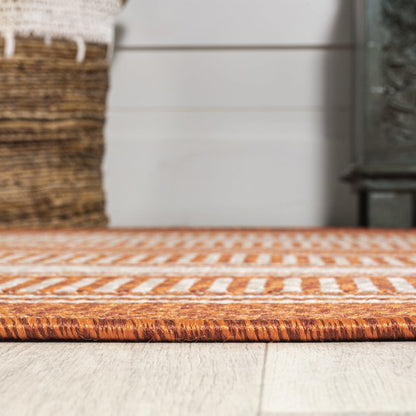 Haynes Modern Double Stripe Indoor/Outdoor Area Rug