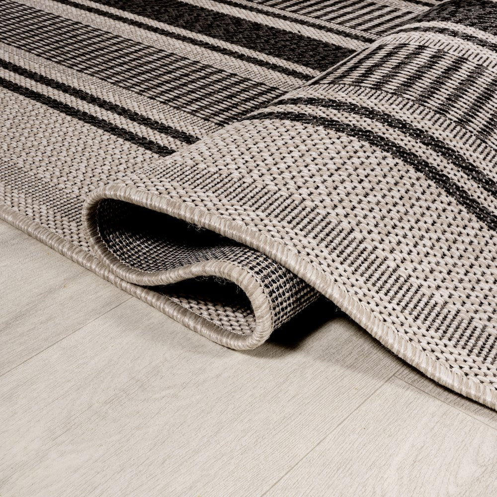 Haynes Modern Double Stripe Indoor/Outdoor Area Rug