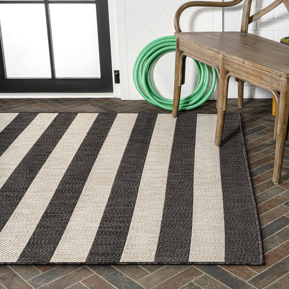Negril Two Tone Wide Stripe Indoor/Outdoor Area Rug