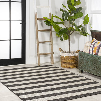 Negril Two Tone Wide Stripe Indoor/Outdoor Area Rug