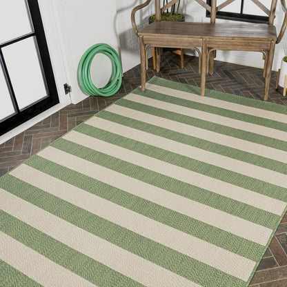 Negril Two Tone Wide Stripe Indoor/Outdoor Area Rug