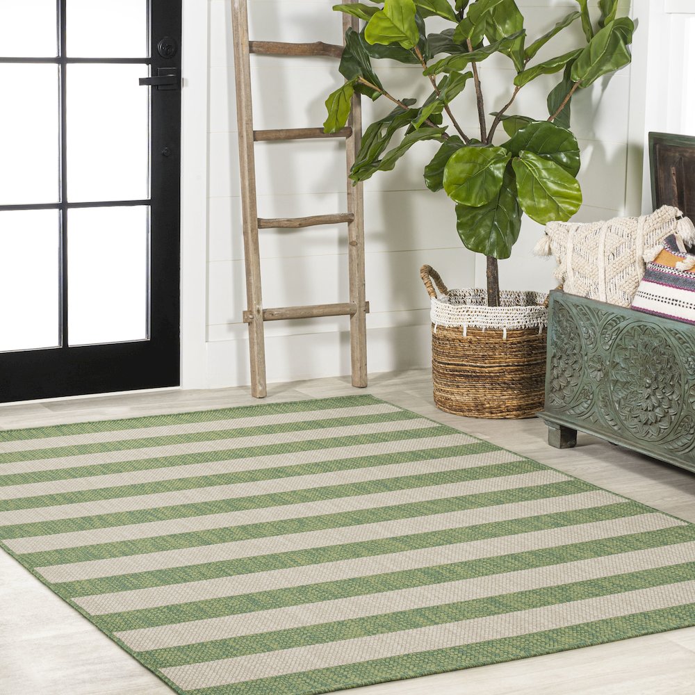 Negril Two Tone Wide Stripe Indoor/Outdoor Area Rug