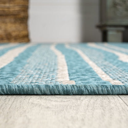Castara Wavy Stripe Modern Indoor/Outdoor Area Rug