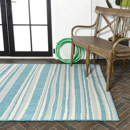 Castara Wavy Stripe Modern Indoor/Outdoor Area Rug