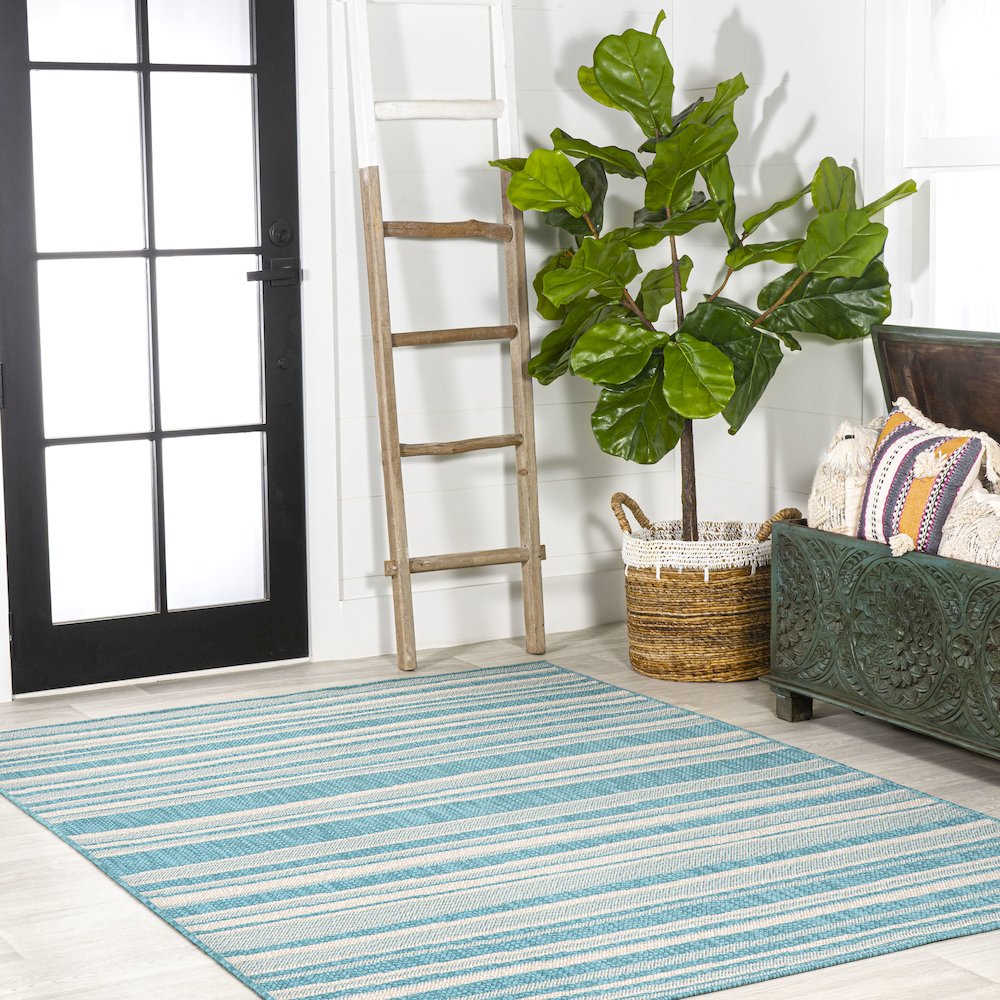 Castara Wavy Stripe Modern Indoor/Outdoor Area Rug