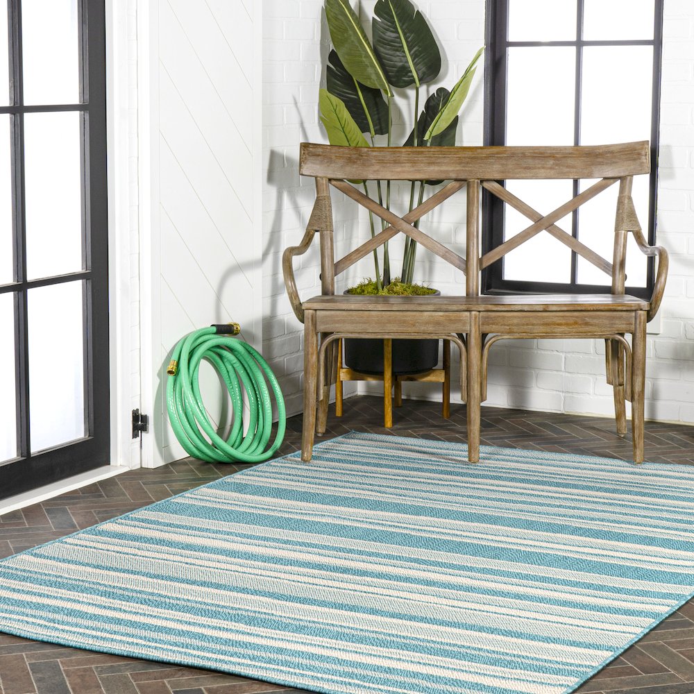 Castara Wavy Stripe Modern Indoor/Outdoor Area Rug