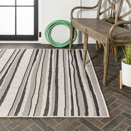 Castara Wavy Stripe Modern Indoor/Outdoor Area Rug
